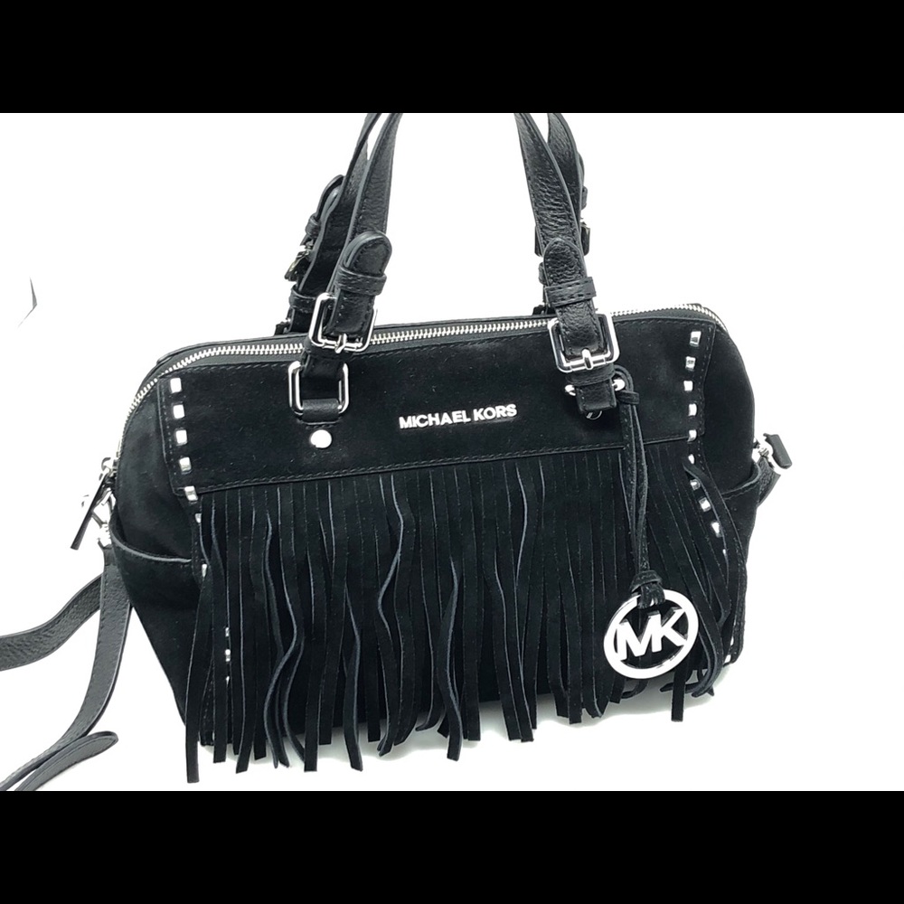 Michael Kors Black Suede Billy Satchel Purse